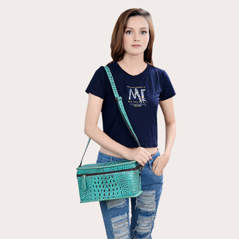 American Darling ADBG1252 Crocodile Embossed Genuine Leather Women Bag Western Handbag Purse