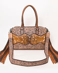 American Darling ADBG1258 Hand Tooled Hair-On Genuine Leather Women Bag Western Handbag Purse