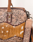 American Darling ADBG1258 Hand Tooled Hair-On Genuine Leather Women Bag Western Handbag Purse