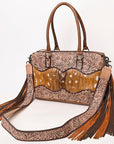 American Darling ADBG1258 Hand Tooled Hair-On Genuine Leather Women Bag Western Handbag Purse