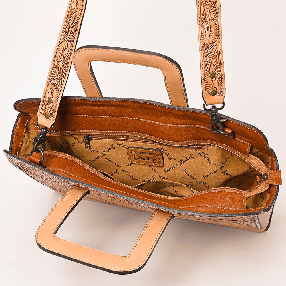 American Darling ADBG1259 Hand Tooled Genuine Leather Women Bag Western Handbag Purse