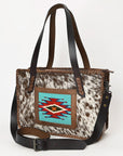 American Darling ADBG1278 Tote Saddle Blanket Hair On Genuine Leather women bag western handbag purse