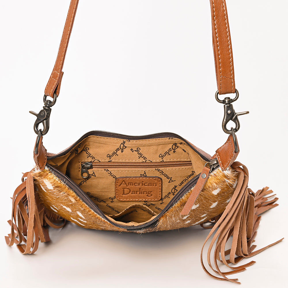 American Darling Hand Tooled Hair On Genuine Leather women bag western handbag purse