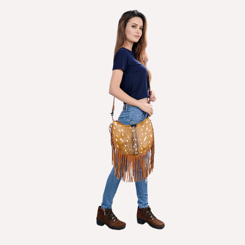 American Darling Hand Tooled Hair On Genuine Leather women bag western handbag purse