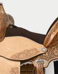 HILASON Western Horse Flex Tree Floral Trail Barrel Racing Genuine American Leather Saddle