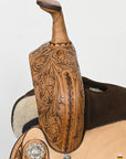 HILASON Western Horse Flex Tree Floral Trail Barrel Racing Genuine American Leather Saddle