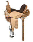 HILASON Western Horse Flex Tree Floral Trail Barrel Racing Genuine American Leather Saddle