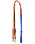 8 Ft Hilason Horse Western Leather Rubber Grip Barrel Split Reins