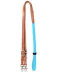 8 Ft Hilason Horse Western Leather Rubber Grip Barrel Split Reins