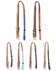 8 Ft Hilason Horse Western Leather Rubber Grip Barrel Split Reins