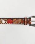 Beautifully Hand Tooled Genuine American Leather Belt Men and Women