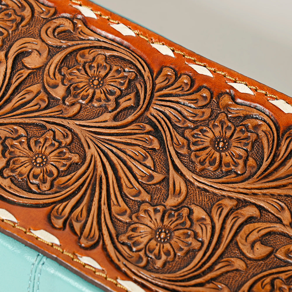 American Darling Hand Tooled Hair On Genuine Leather Women Bag Western Handbag Purse