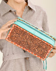 American Darling Hand Tooled Hair On Genuine Leather Women Bag Western Handbag Purse