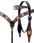 Comfytack Horse Floral Hand Painted Genuine Leather Breast Collar Headstall
