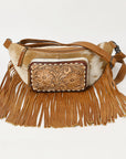American Darling Adbg1297 Cross Body I Hand Tooled Hair-On Genuine Leather Women Bag Western Handbag Purse