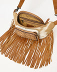 American Darling Adbg1297 Cross Body I Hand Tooled Hair-On Genuine Leather Women Bag Western Handbag Purse