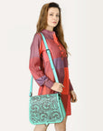 American Darling Hand Tooled Genuine Leather Women Bag Western Handbag Purse