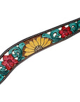 Hilason Horse Floral Hand Painted American Leather Breast Collar Headstall Brown