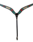 Hilason Horse Floral Hand Carved American Leather Breast Collar Headstall Brown