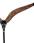 Hilason Horse Floral Hand Carved American Leather Breast Collar Headstall Brown