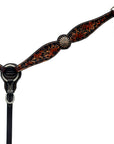 Hilason Horse Floral Hand Painted American Leather Breast Collar Headstall Concho Brown