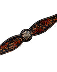 Hilason Horse Floral Hand Painted American Leather Breast Collar Headstall Concho Brown