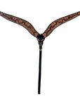 Hilason Horse Floral Hand Carved American Leather Breast Collar Headstall Brown