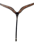 Hilason Horse Floral Hand Carved American Leather Breast Collar Headstall Brown