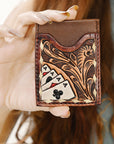 OHLAY OHCCG102B Card-Holder Hand Tooled Genuine Leather women bag western handbag purse