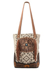 Ohlay Bags OHV114 Tote Hand Tooled Upcycled Canvas Genuine Leather Women Bag Western Handbag Purse