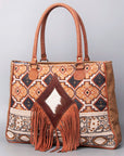 OHLAY WEEKENDER Upcycled Wool Embossed Hair-on Genuine Leather women bag western handbag purse