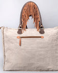 OHLAY WEEKENDER Upcycled Canvas Hair-on Genuine Leather women bag western handbag purse