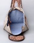 OHLAY WEEKENDER Upcycled Canvas Hair-on Genuine Leather women bag western handbag purse