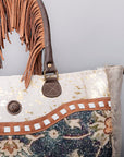 OHLAY WEEKENDER Upcycled Canvas Hair-on Genuine Leather women bag western handbag purse