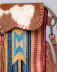 Ohlay Bags OHV120 Cross Body Ii Upcycled Wool Upcycled Canvas Hair-On Genuine Leather Women Bag Western Handbag Purse