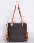 OHLAY OHV122 HOBO Upcycled Canvas Hair-on Genuine Leather women bag western handbag purse