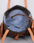 OHLAY OHV122 HOBO Upcycled Canvas Hair-on Genuine Leather women bag western handbag purse