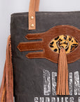 OHLAY OHV122 HOBO Upcycled Canvas Hair-on Genuine Leather women bag western handbag purse