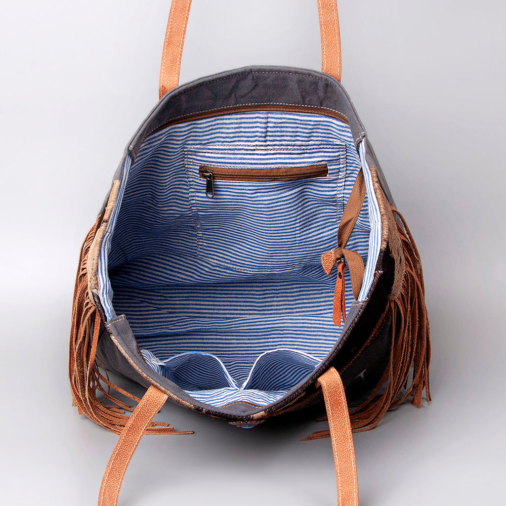 OHLAY WEEKENDER Upcycled Wool Embossed  Genuine Leather women bag western handbag purse