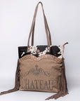 OHLAY OHV124 HOBO Upcycled Canvas Embossed Hair-on Genuine Leather women bag western handbag purse