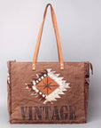OHLAY WEEKENDER Upcycled Canvas Hair-on Genuine Leather women bag western handbag purse