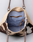 OHLAY OHV128 HOBO Upcycled Canvas Hair-on Genuine Leather women bag western handbag purse