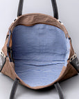 OHLAY OHV132 HOBO Upcycled Canvas Hair-on Genuine Leather women bag western handbag purse