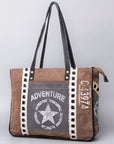 OHLAY OHV132 HOBO Upcycled Canvas Hair-on Genuine Leather women bag western handbag purse