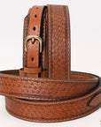 HILASON Western Genuine Leather Belt for Men Women Cowboy Cowgirl Handmade Unisex Full Grain Heavy Duty Tooled Belt for Jeans