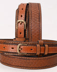 HILASON Western Genuine Leather Belt for Men Women Cowboy Cowgirl Handmade Unisex Full Grain Heavy Duty Tooled Belt for Jeans