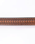 COMFYTACK Western Genuine Leather Belt for Men Women Cowboy Cowgirl Handmade Unisex Full Grain Heavy Duty Floral Tooled Belt