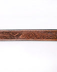 COMFYTACK Western Genuine Leather Belt for Men Women Cowboy Cowgirl Handmade Unisex Full Grain Heavy Duty Floral Tooled Belt