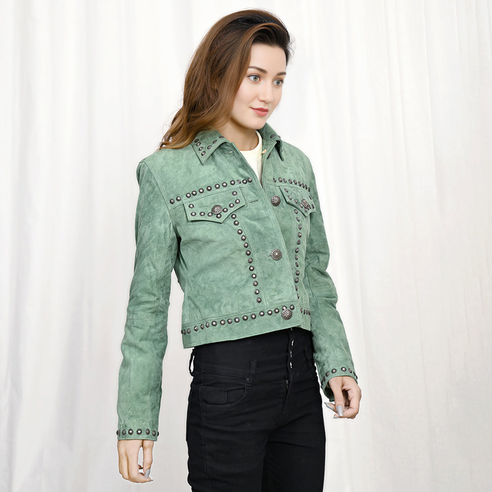 Genuine Vintage  leather Women shirt  jacket  dress ladies girl