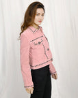 Genuine Vintage  leather Women shirt  jacket  dress ladies girl